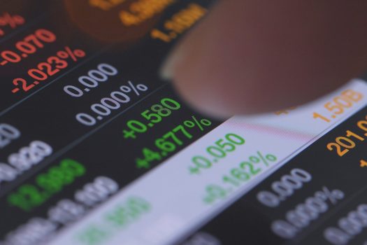 Investing stock market data on the screen